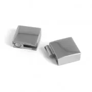 Fermoir coulissant/aimanté 22.4 x11.7 mm pour lacet 10 mm en acier inox