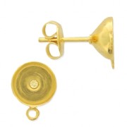 Pendientes para decorar 1028/1088 et Zircon 8mm con anilla Dorado con oro fino x2|raw }}