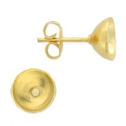 Pendientes para decorar 1028/1088 et Zircon 8mm Dorado con oro fino x2|raw }}