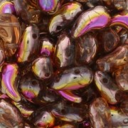 Cuentas de vidrio checa 2 agujeros Zoliduo® Right 5x8mm Crystal Sunset x20|raw }}