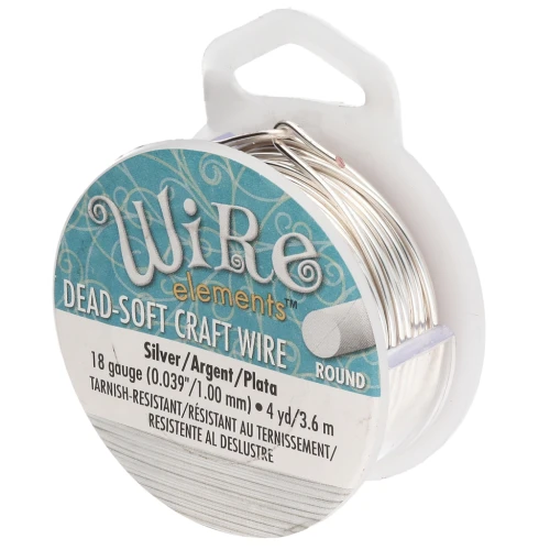 Hilo de cobre Craft Wire flexible 1,02 mm plateado anti-empañamiento x 3,65 m