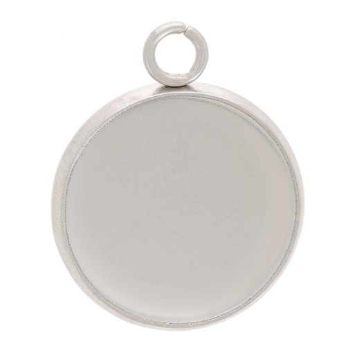 Engaste colgante 16 mm para cabuchón 14 mm de acero inox x1