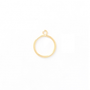 Círculos para bisutería 15 mm dorado con oro fino