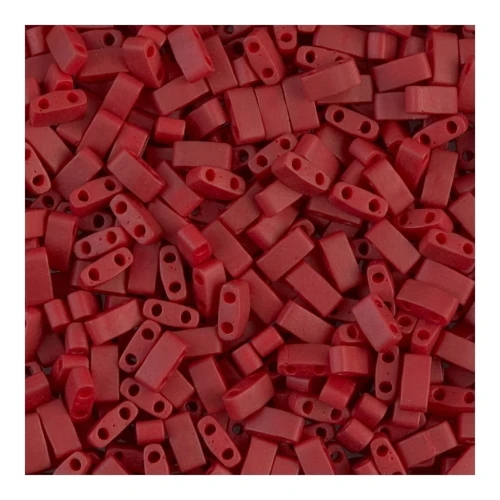 Miyuki Half Tila Beads 5x2.3x1.9 mm HTL-2040 - Met Brick Red Mat x10g