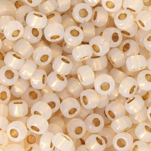 Rocalla Miyuki 8/0 196 - Opal 24kt Yellow Gold Lined x5g