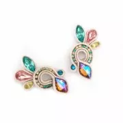 Cadena de latón bruto con strass de cristal tallado 2,10 mm Crystal/Aquamarine/BlueZircon/White Opal x50cm