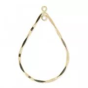 Entrepieza gota martillada 2 anillas 33.5x22 mm Gold filled x1