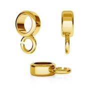 Cuenta pasante enganche dije para cordones de Plata 925 dorado con oro fino x1|raw }}