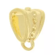 Cuenta pasante enganche dije motivo étnico 8.5 mm de Plata 925 Dorado con oro fino x1