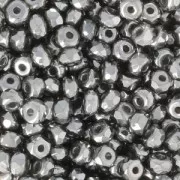 Cuentas de vidrio checa Micro Spacers 2x3 mm Chrome x50