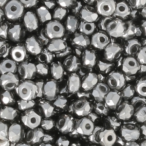 Cuentas de vidrio checa Micro Spacers 2x3 mm Chrome x50