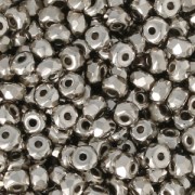 Cuentas facetadas de vidrio checa Micro Spacers 2x3 mm Nickel Plated x50