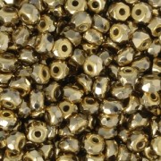 Cuentas facetadas de vidrio checa Micro Spacers 2x3 mm Dorado Full x50