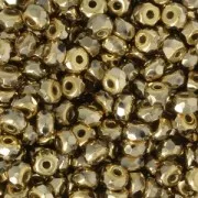 Cuentas facetadas de vidrio checa Micro Spacers 2x3 mm Dorado Full x50