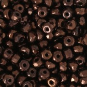 Cuentas facetadas de vidrio checa Micro Spacers 2x3 mm Dark Bronze x50
