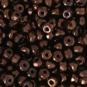 Cuentas facetadas de vidrio checa Micro Spacers 2x3 mm Dark Bronze x50
