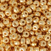 Cuentas facetadas de vidrio checa Micro Spacers 2x3 mm 24 K Gold Plated x25|raw }}