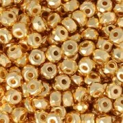 Cuentas facetadas de vidrio checa Micro Spacers 2x3 mm 24 K Gold Plated x25