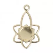 Colgante fino Flor de Loto 18 mm para cabuchón fondo plano 5 mm de Gold filled