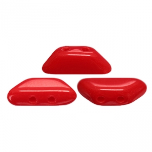 Cuentas de vidrio Tinos® par Puca® 4x10 mm Red Coral x10g