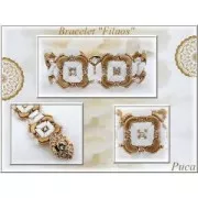 Cuentas de vidrio Tinos® par Puca® 4x10 mm Opaque Lilas Ceramic Look x10g