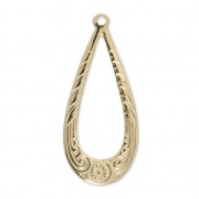 Colgante fino gota decoración con flores 24 mm de Gold filled |raw }}