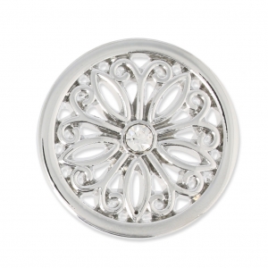 Cabuchón de metal 33 mm con strass - Rosetón - rodiado x1