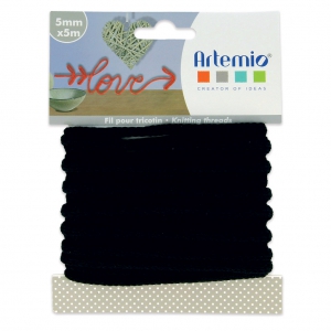 Hilo de tricotar para personalización 5 mm - Negro x5m