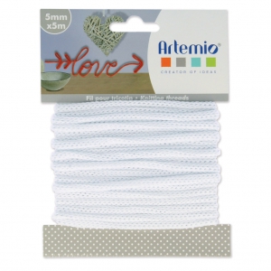 Hilo para tricotar a medida 5 mm - Blanco x5m