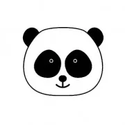 Sello con soporte de madera  2,6 x 2,6 cm Cabeza de Panda x1