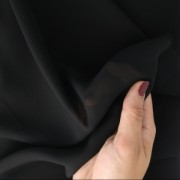 Tela Muselina para bordado Lunéville y confección de vestidos Negro x10cm