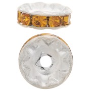 Perla rondel Strass 10 mm plateado/Topaz x1|raw }}