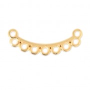 Entrepieza de metal con 9 anillas a personalizar 28,5 mm Dorado con oro fino