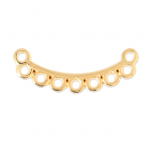 Entrepieza de metal con 9 anillas a personalizar 28,5 mm Dorado con oro fino