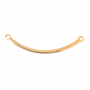 Entrepieza de metal tubo para pulsera 37x2 mm Dorado con oro fino