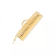 Terminal para tejido de cuentas 15 x4 mm Dorado con oro fino x1