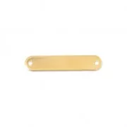 Entrepieza placa 2 agujeros para pulsera 25 mm Dorado con oro fino