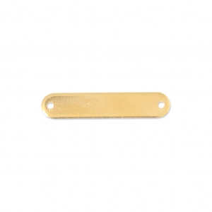 Entrepieza placa 2 agujeros para pulsera 25 mm Dorado con oro fino
