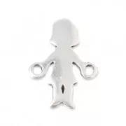 Entrepieza niña 2 anillas 17.2x12.6 mm  Chapado Plateado envejecido 