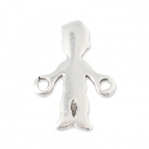 Entrepieza niño 2 anillas 17x13 mm  Chapado Plateado envejecido 