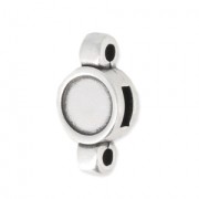 Cuenta pasante para cordón plano 5 mm y cordón 2 mm - Chapado Plateado envejecido