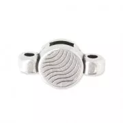 Cuenta pasante para cordón plano 5 mm y cordón 2 mm - Chapado Plateado envejecido