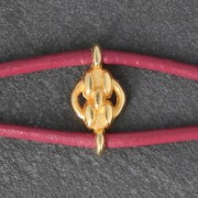 Entrepieza motivo cadena 2 anillas 12 mm Dorado con oro fino