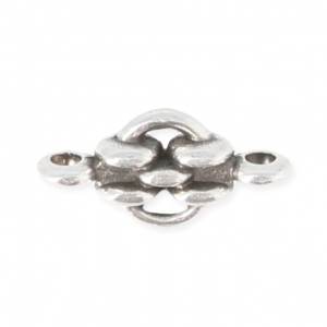 Entrepieza motivo cadena 2 anillas 12 mm  Chapado Plateado envejecido 