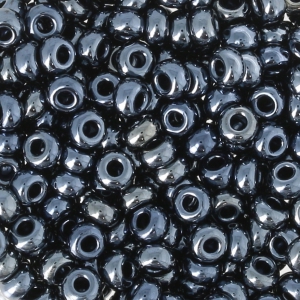 Cuentas de Rocalla Preciosa 7/0 3,5 mm - Jet Hematite x10 g
