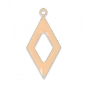 Dije rombo de metal y resina epoxi 18 mm Light Rosa x 8