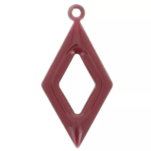 Dije rombo de metal y resina epoxi 18 mm Granate x 8