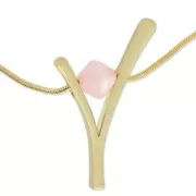 Joyería elegante colgante V 44x29 mm para polaris o redonda de 10 mm dorado satinado