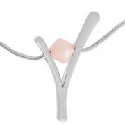 Joyería elegante colgante V 44x29 mm para polaris o redonda 10 mm rodiado satinado