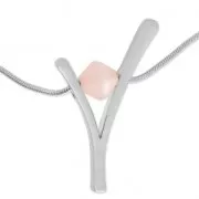 Joyería elegante colgante V 44x29 mm para polaris o redonda 10 mm rodiado satinado